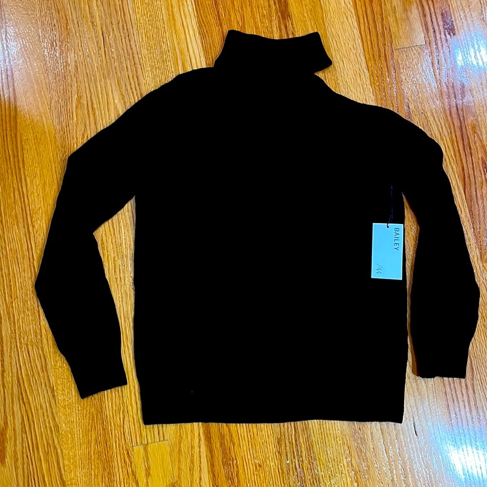 Bailey 44 Women's Kitty Ribbed Turtleneck Sweater Black Size Small
